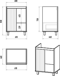 Brevita Мебель для ванной Risacca Pistachio 60 фисташковый – фотография-16