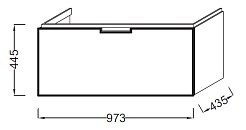 Jacob Delafon Тумба с раковиной "Reve 100" дымчатая, 1 ящик – фотография-4