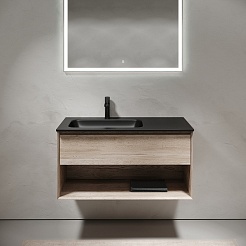 Sancos Тумба с раковиной Marmi 1.0 100 L дуб галифакс натуральный раковина Grace 101 L CN7014MB – фотография-5