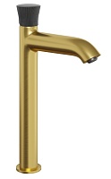 Paini Смеситель для раковины Domus 18PJ205PZLL высокий, брашированные золото/чёрный
