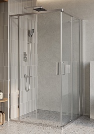 BelBagno Душевой уголок Luce 125/125 LUCE-A-22-100+25-C-Cr профиль хром стекло прозрачное – фотография-1