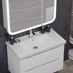 Opadiris Мебель для ванной Элеганс 80 подвесная белая матовая – фотография-5