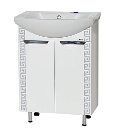 Misty Мебель для ванной Престиж 60 R белая/серебряная патина – фотография-6