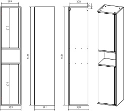 Misty Шкаф пенал Кама 35 универсальный – фотография-3