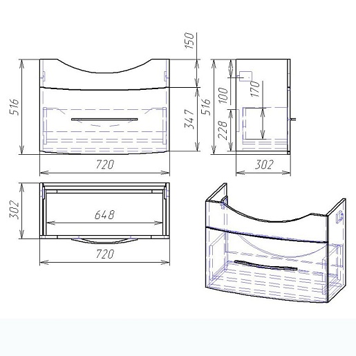 Alvaro Banos Тумба с раковиной Carino 85 – фотография-4