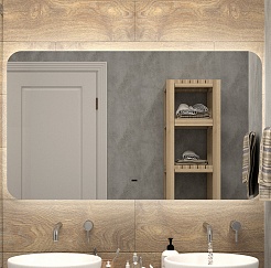 Misty Мебель для ванной Коломбо 120 L подвесная под стиральную машину дуб галифакс/антрацит – фотография-11