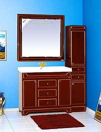 Misty Тумба с раковиной Praga 105 бордо патина – фотография-3