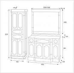 Misty Шкаф - пенал Астория Gold 60 бежевый/глянцевый – фотография-3