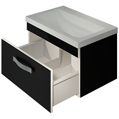 Какса-а Тумба с раковиной Хилтон 70 черная – фотография-3