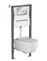 Ceramicanova Подвесной унитаз New Day Rimless с системой инсталляции Balance кнопка Circle хром глянцевый