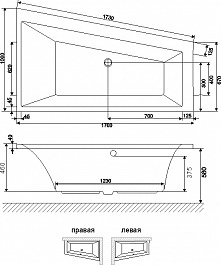 Excellent Акриловая ванна Sfera 170x100 правая – фотография-6