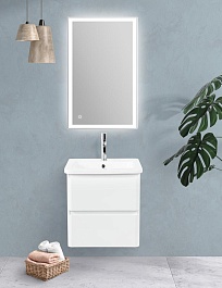 BelBagno Тумба под раковину Albano-Cer 60 подвесная Bianco Lucido – фотография-7