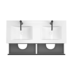 Зов Тумба с раковиной Парма 120 подвесная аттик – фотография-5