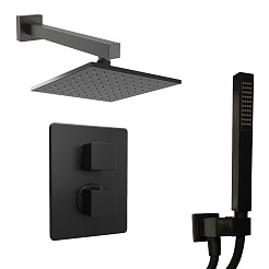 Paini Смеситель для душа Grazia 21PZSET26911THSH с термостатом, встраиваемый, брашированный чёрный – фотография-1