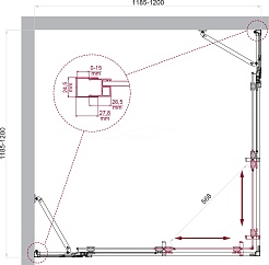 BelBagno Душевой уголок Luce 120/120 LUCE-A-22-100+20-C-Cr профиль хром стекло прозрачное – фотография-6