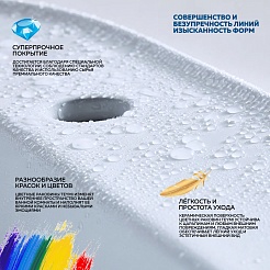 Teymi Раковина накладная Solli 60 Artceramic T50399 черный мрамор – фотография-10