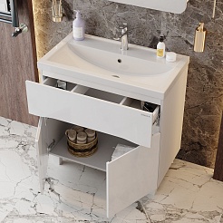 Onika Мебель для ванной Стрим 80.12 белая – фотография-13