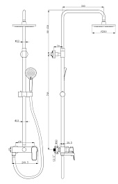 Paini Система душевая Viva Style P4CR687D250F3D110 без термоcтата, поворотный излив, хром – фотография-3