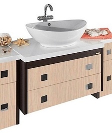 Водолей Тумба под раковину Сильвия 75 дуб/венге – фотография-1