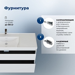 Aquanet Тумба с раковиной Nova Lite 2.0 90 L подвесная белая – фотография-19