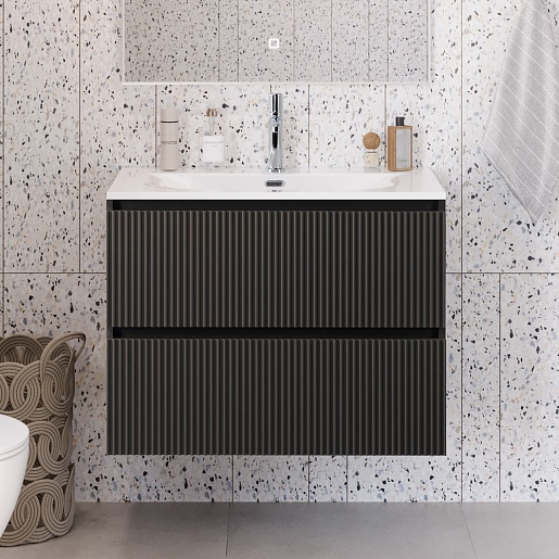 BelBagno Тумба под раковину Uno mini 90 подвесная Темно-Серый матовый – фотография-10