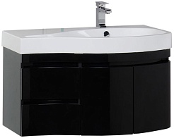 Aquanet Тумба под раковину Сопрано 2-95 R черная – фотография-1