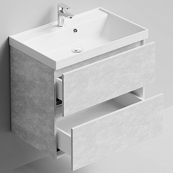 Водолей Тумба под раковину Бест 70 подвесная белый камень – фотография-3