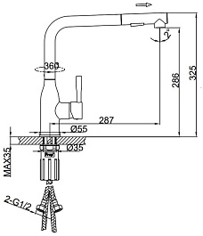 Frap Смеситель для кухни F6096 хром – фотография-4