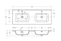 Cezares Тумба с раковиной Duet-N 120 с 4 ящиками подвесная фисташковый софт CZR-8095-120-2 – фотография-6