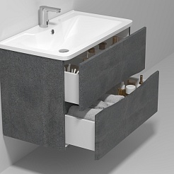 Водолей Мебель для ванной Adel 90 подвесная серый камень – фотография-3