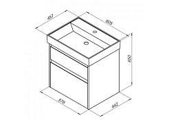 Aquanet Мебель для ванной Nova Lite 60 2 ящика, белая – фотография-9