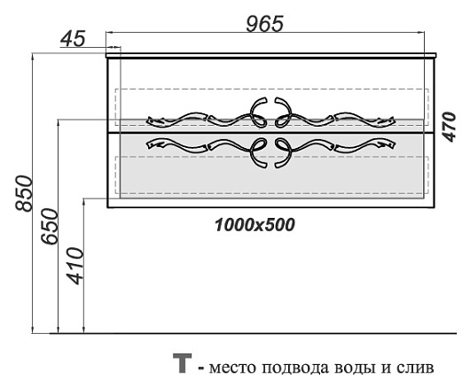 Clarberg Мебель для ванной "Due Amanti 100" черный, ручки хром – фотография-6