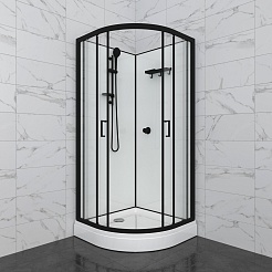 Triton Душевая кабина Прайм-Блэк-Вельвет 90x90 А без крыши – фотография-4