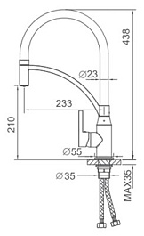Frap Смеситель для кухни F4552-6 с гибким изливом – фотография-3