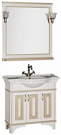 Aquanet Мебель для ванной Валенса 90 белый краколет/золото (182822) – фотография-1