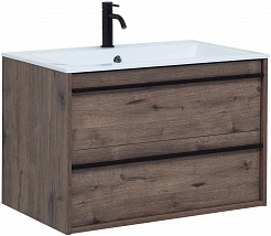 Aquanet Мебель для ванной Lino 80 подвесная дуб веллингтон – фотография-2