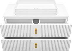 Brevita Тумба под раковину Sevilla 105 подвесная белая – фотография-4