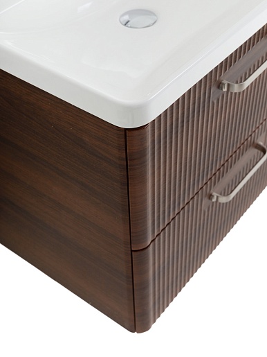 BelBagno Тумба с раковиной Due 50 подвесная Noce ручки Матовый атласный никель – картинка-5