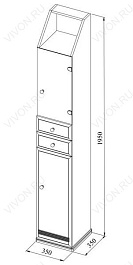 Aquanet Пенал для ванной "Марсель А-100" вращающийся – фотография-2