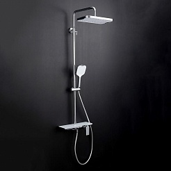 Gappo Душевая стойка G96 G2496-10 белая/хром – фотография-2