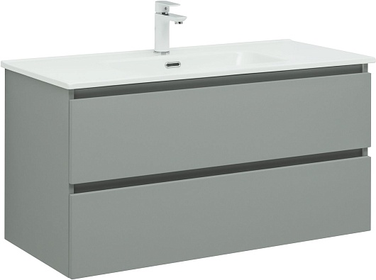 Aquanet Тумба под раковину Вега 2.0 100 подвесная мисти грин матовая – картинка-3