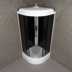 Triton Душевая кабина Грэй-Блэк 90x90 В – фотография-5