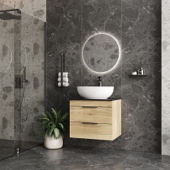 Onika Тумба с раковиной и столешницей Легран 60 подвесная дуб галифакс – фотография-15