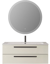 Cezares Тумба с раковиной Eco Cer-N 120 брашированная альпака CZR-8073-120 ручки чёрные – фотография-2