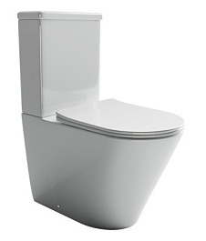 Ceramicanova Унитаз напольный пристенный с бачком HighLight Rimless CN1802 белый – фотография-1