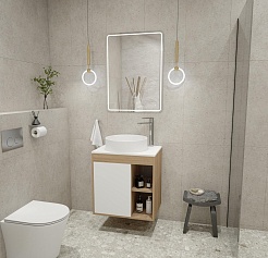 Teymi Тумба с раковиной Nura 60 дуб эврика/белый матовый T60527 раковина T50105 – фотография-2