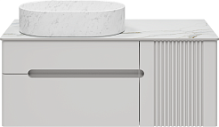 Brevita Тумба под раковину Pallisandro 100 L подвесная серая матовая – фотография-1