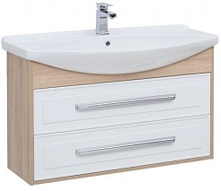 Aquanet Тумба с раковиной Остин 105 белая/дуб сонома – фотография-1