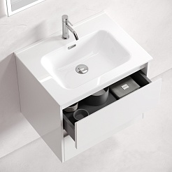 Sancos Тумба с раковиной Libra 60 белый глянец раковина Element 61 CN7001 – фотография-7