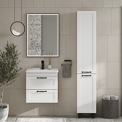 Equil Шкаф пенал Lago 35 напольный белый/дерево – фотография-4